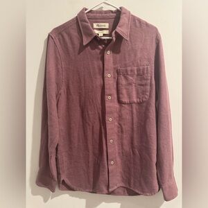 NWT Madewell Sunday Flannel Perfect Long-Sleeve Shirt Purple Mens Size Small